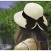Summer  Fashion Wide Brim Straw Bow Band Bucket Hat Beach Sun Hat Cap  eb-08667777